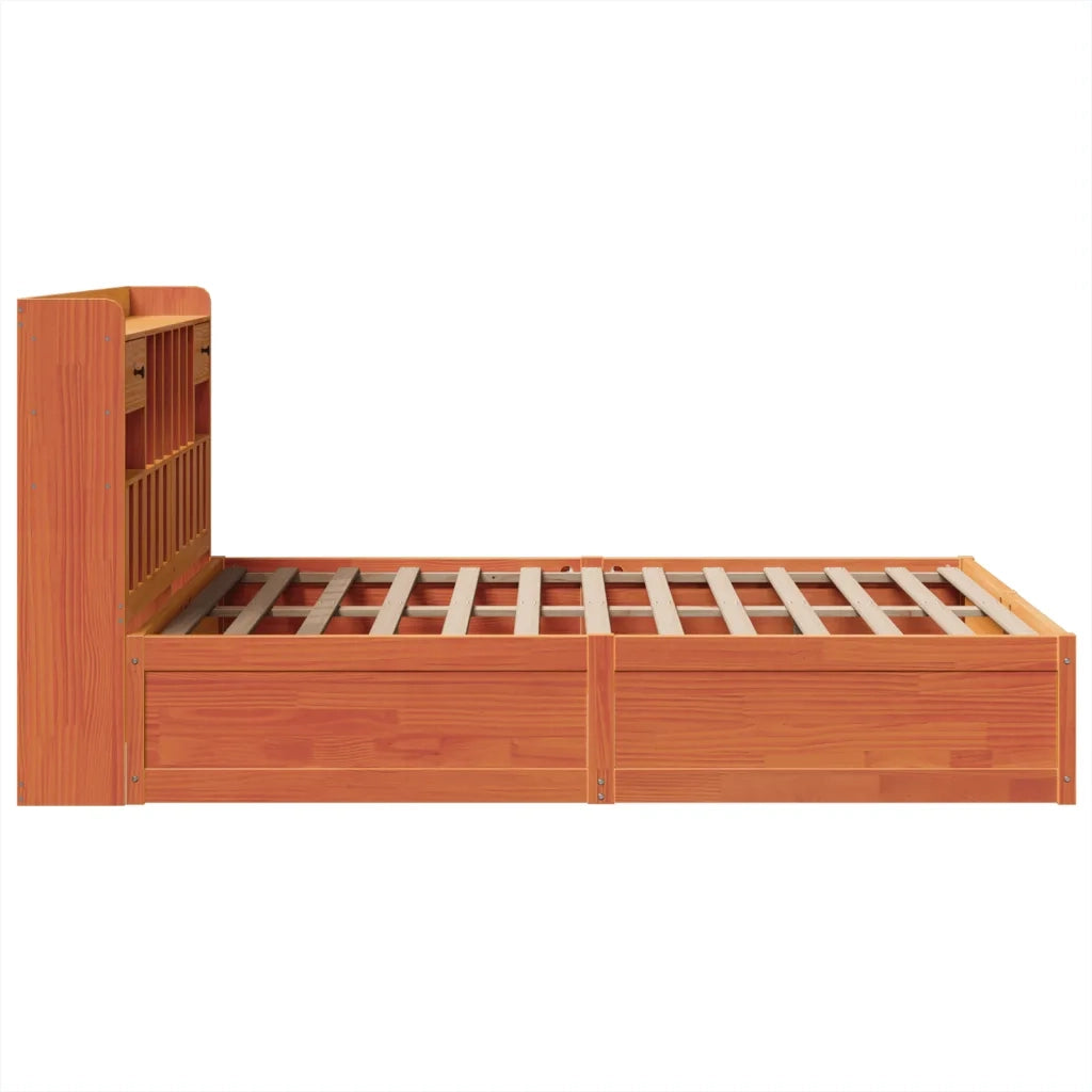 Letto senza Materasso Marrone Cera 140x190 cm in Legno di Pino 3323508