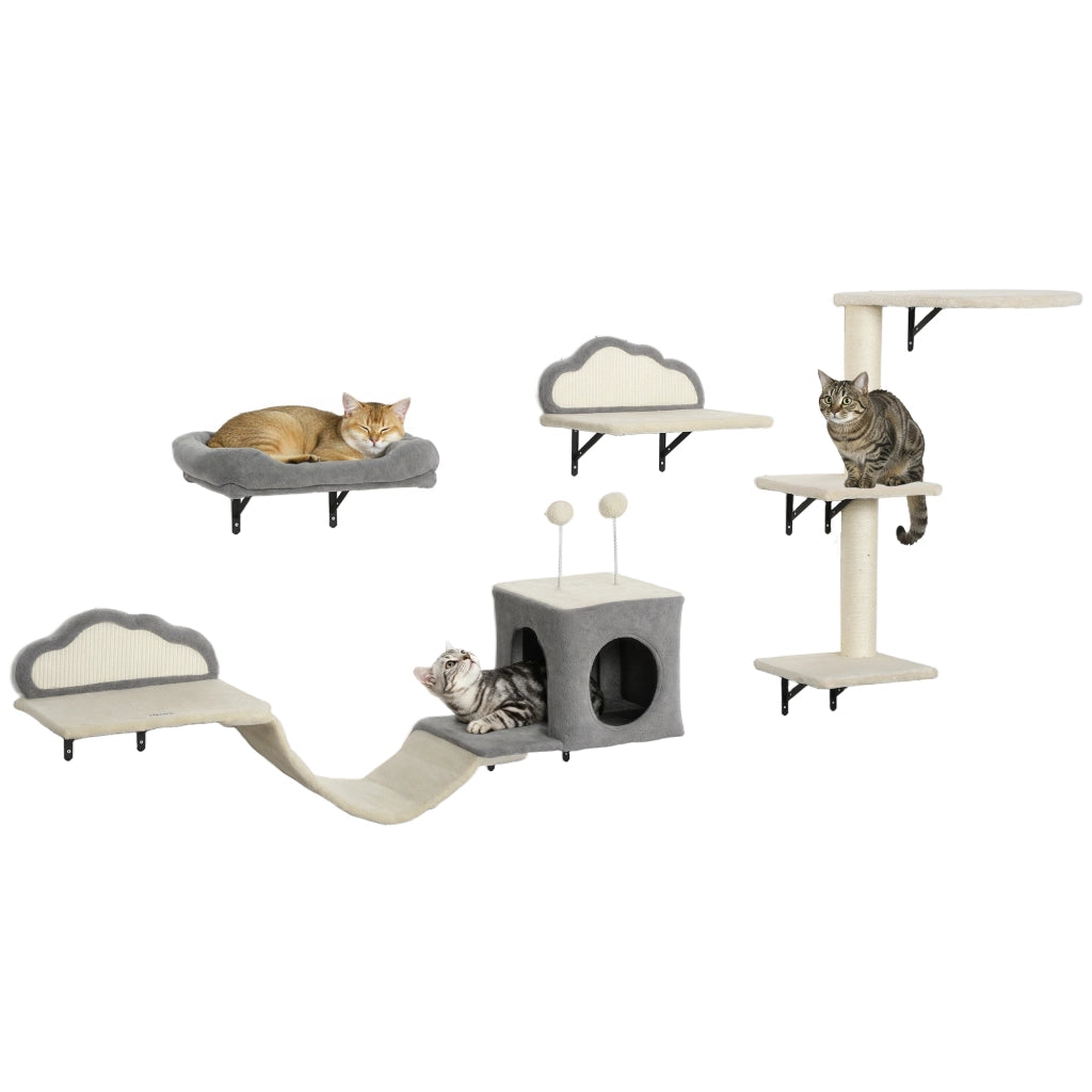 Albero tiragraffi per gatti ¨C zephmum ¨C 4 pezzi, beige