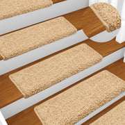 Tappetini per scale 15 pz 65x21x4 cm Crema Bordo rettangolare 134579
