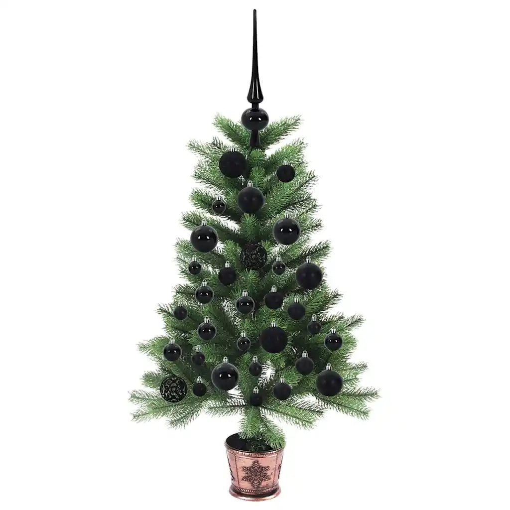 Albero di Natale | Decorazioni natalizie con 150 LED con supporto Verde 90 cm PE