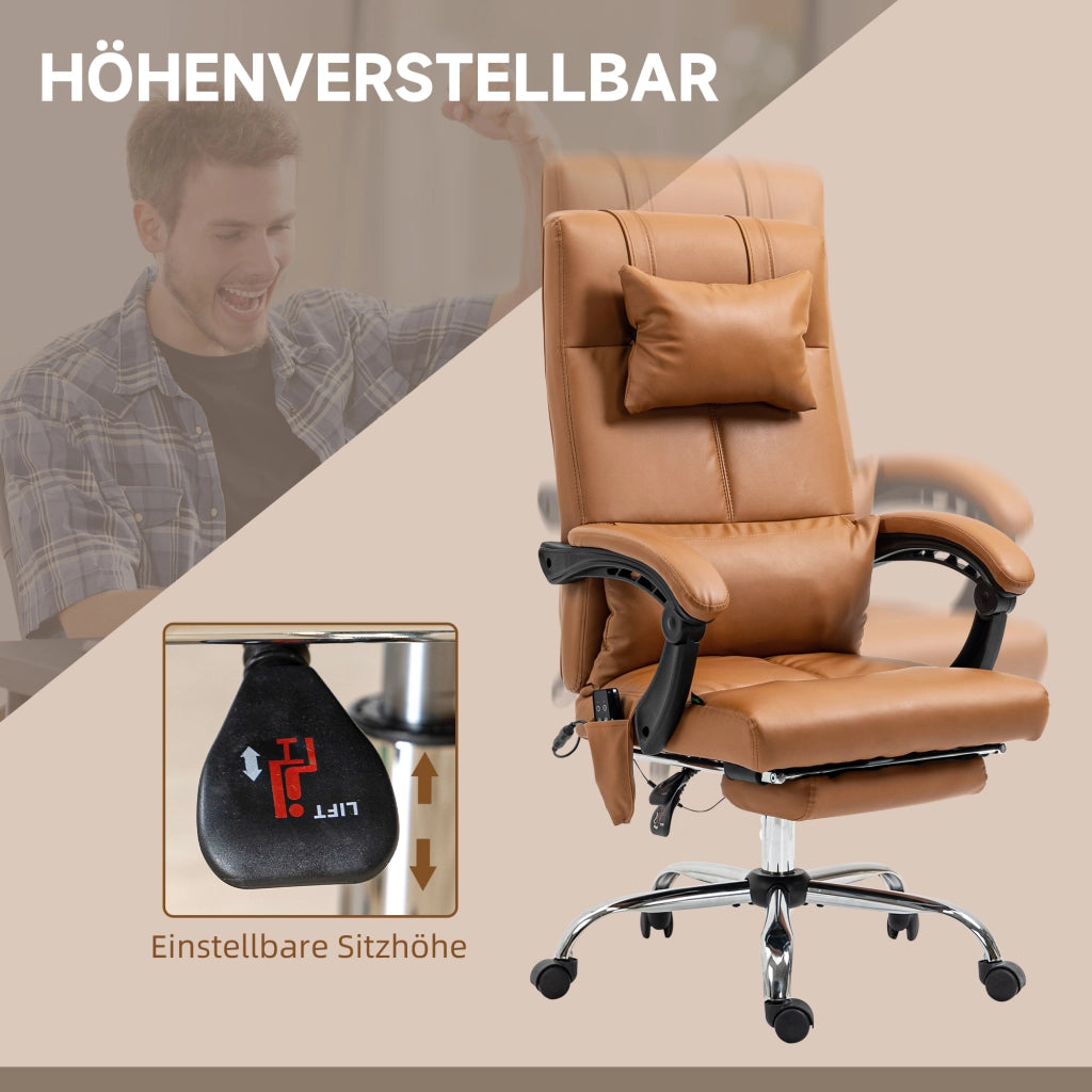 Sedia da Ufficio Ergonomica con Massaggio ¨C Zephmum ¨C Beige 66x67x114-122cm