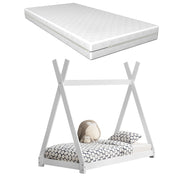 [neu.haus] Letto per Bambini con Materasso a Schiuma Fredda 80 x 160 cm Fodera Rimovibile Öko-Tex Standard 100 made in EU Bianco