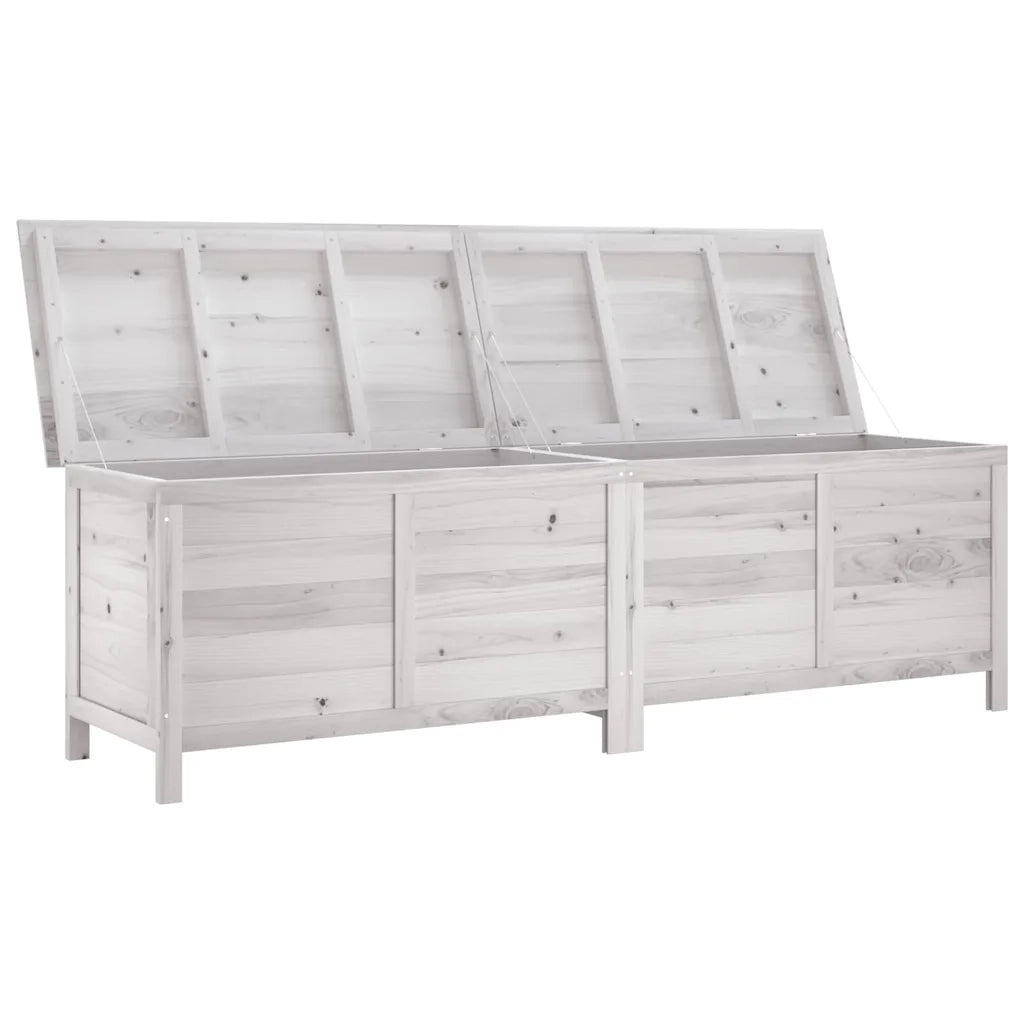 Contenitore da Giardino-Cassapanche da esterno Bianco 198,5x50x56,5 cm Massello Abete