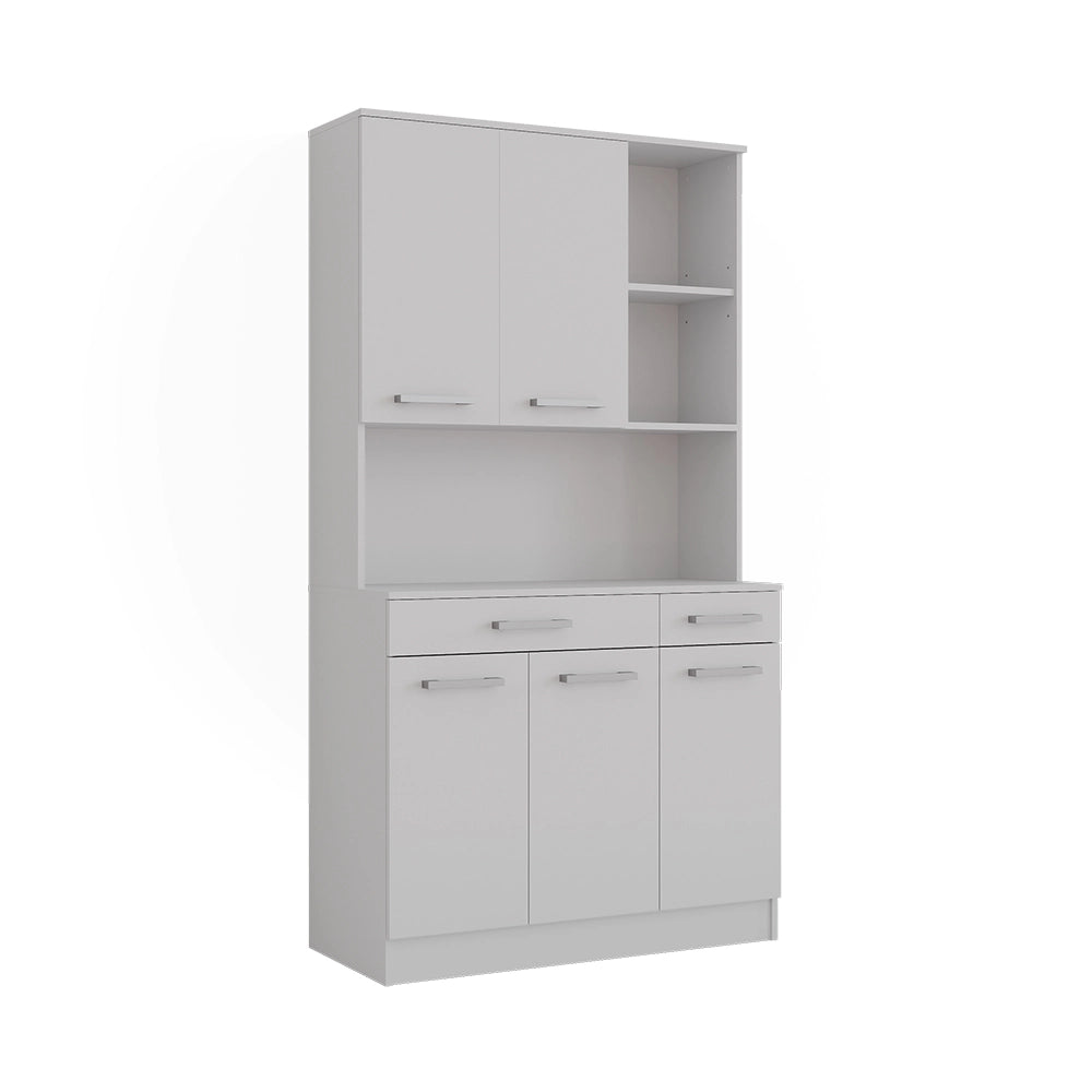Vicco Buffet da cucina Bianco 100.1 x 188.5 cm con 5 porte e 2 cassetti