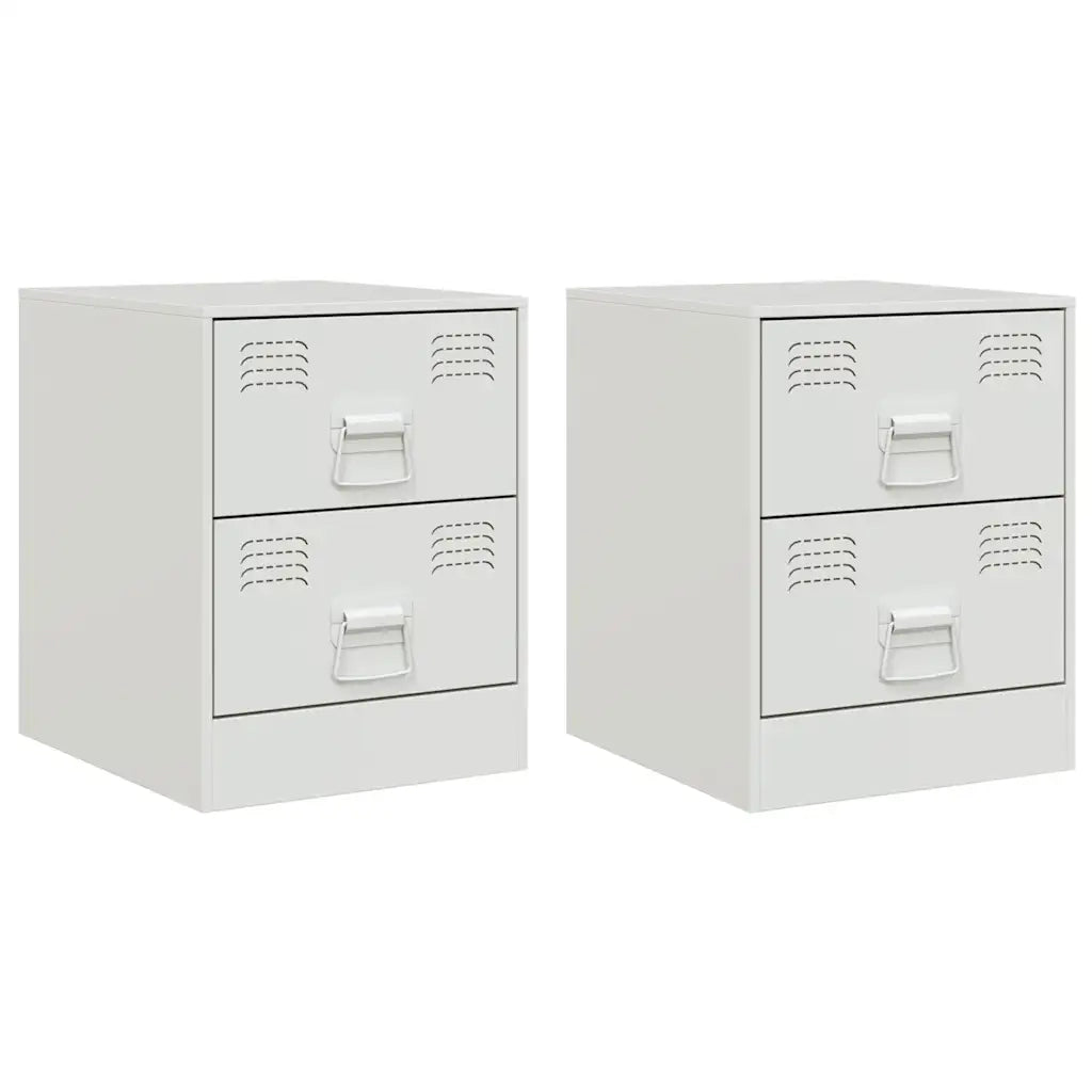 Comodini 2 pz Bianchi 34,5x39x44 cm in Acciaio 841630