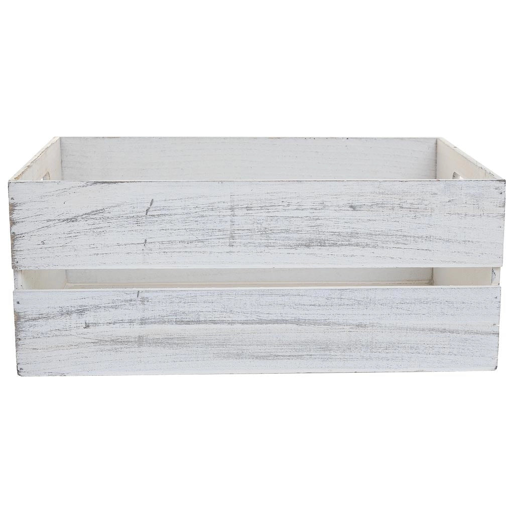 Set di 4 cestini in legno bianco
