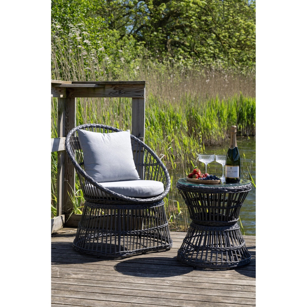Set di 3 Mobili da Giardino Natal, Grigio, Rattan, 64x48x76 cm