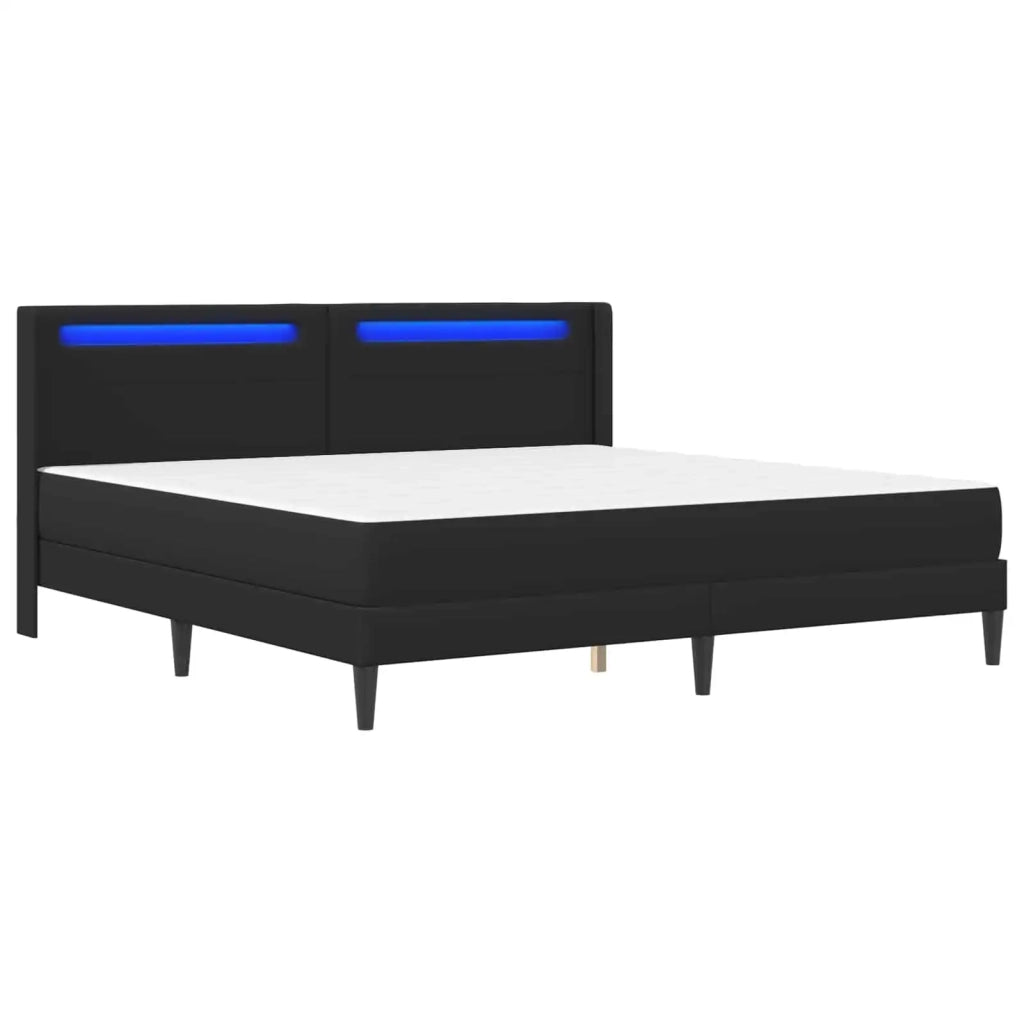 Struttura letto con materasso Nero 200 x 200 cm Similpelle 3414922