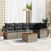 Set Divano da Giardino 6 pcs Grigio polyrattan 3355997