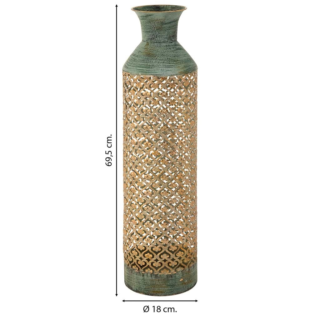 Vaso in metallo blu 18x18x69,5h