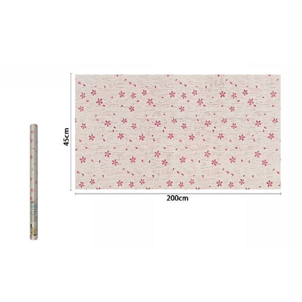 Trade Shop - Rotolo Pellicola Adesiva Pvc Fiorellini Rosa 45cmx2mt Mobili Cassetti Casa 71218 -