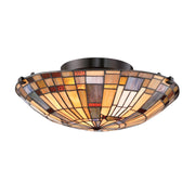 Plafoniera vetrata multicolor Inglenook Quoizel 2xE27