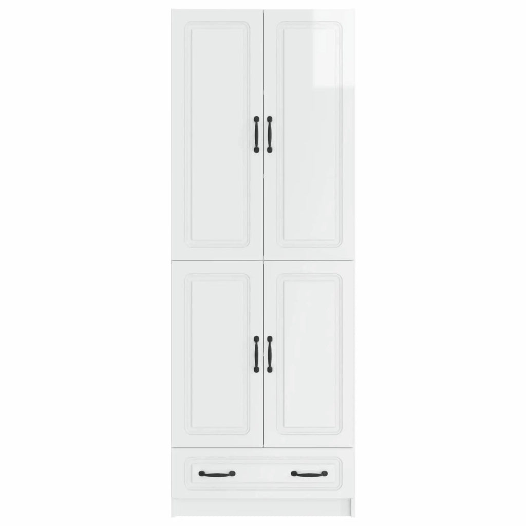 Set di armadi 2 pcs Bianco Lucido Legno ingegnerizzato