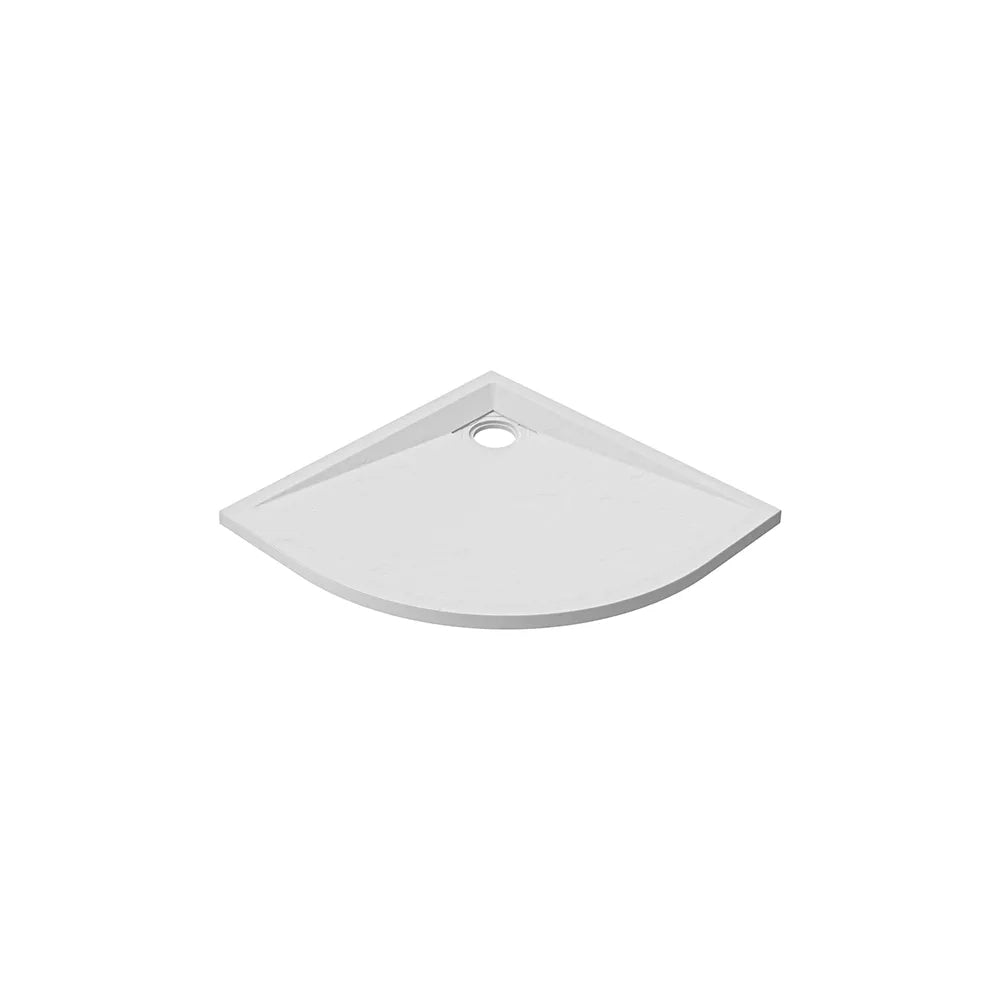 Piatto doccia semicircolare 90x90 cm in marmoresina bianco effetto pietra h3 cm | Milos