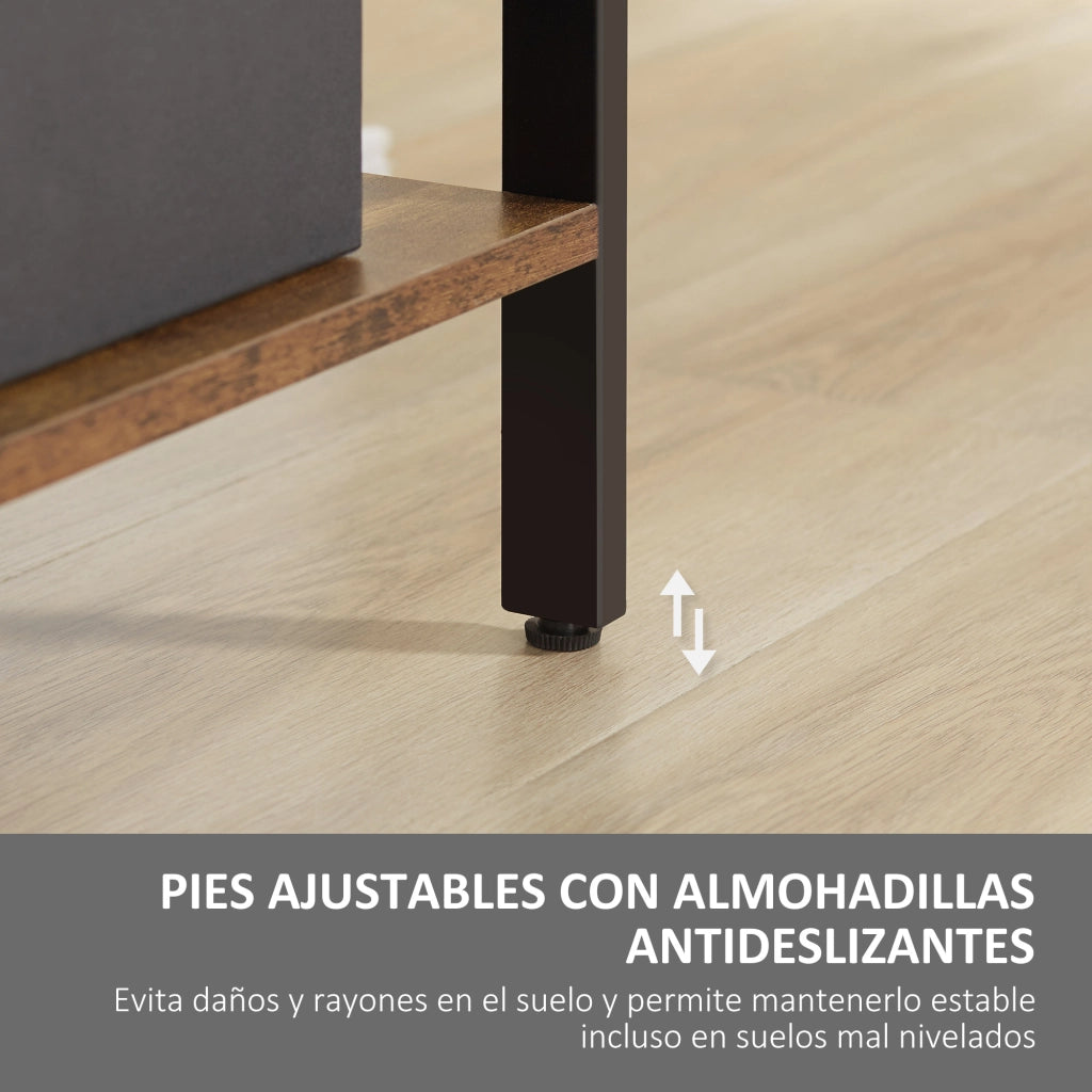 Libreria Scaffale 4 Livelli 8 Scomparti Stile Industriale ¨C zephmum ¨C Marrone 74x30x157,5 cm