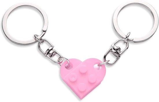 Set di Chiavi Decorative per Cuore, 2 pezzi, Rosa e Viola, Decorazioni per Festa - San Valentino, Regalo per Amica/Amico - Piccolo