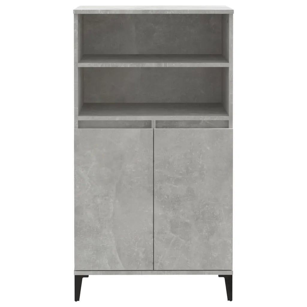 Credenza Grigio Cemento 60x36x110 cm in Legno Multistrato 821232