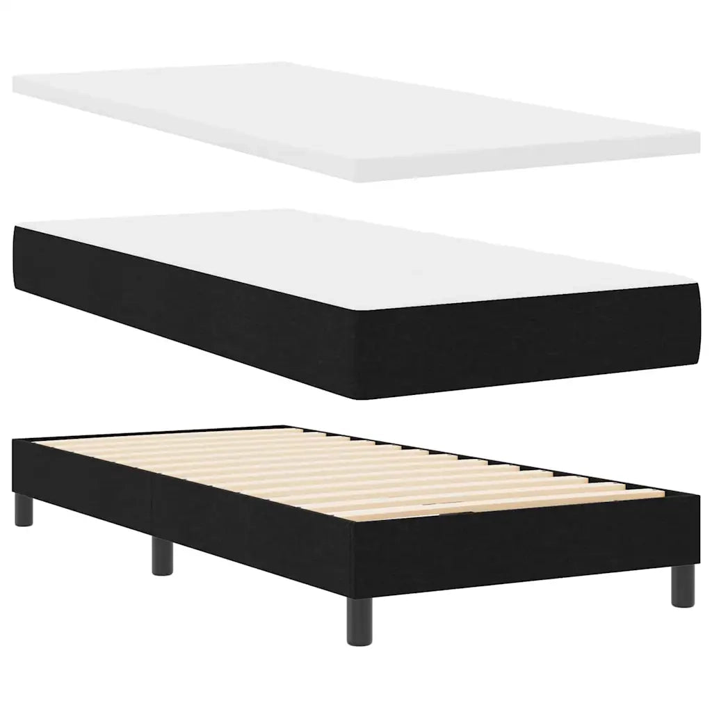 Letto a molle con testiera Nero 200 x 200 cm Tessuto 3341127