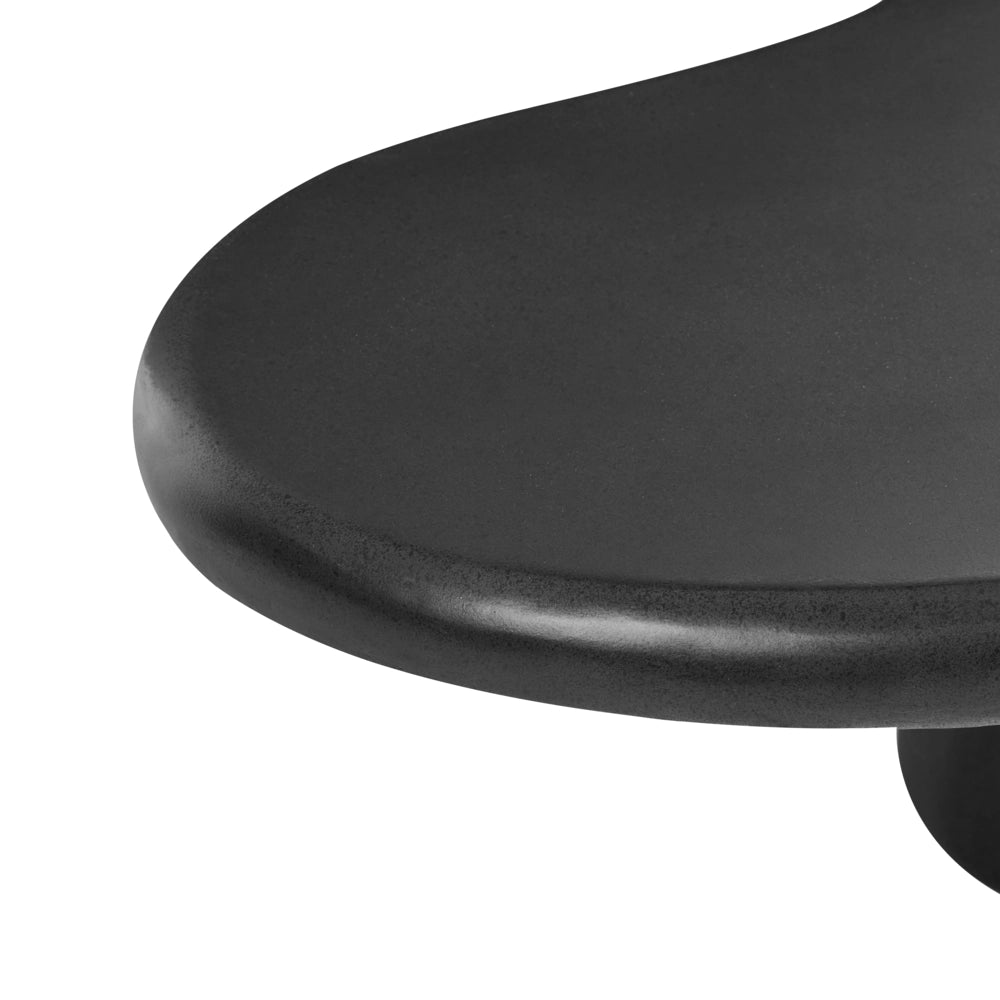 Tavolino decorativo in MgO, forma irregolare, resistente alle macchie, alla ruggine, all'acqua e al vento, 120 x 57 cm, nero