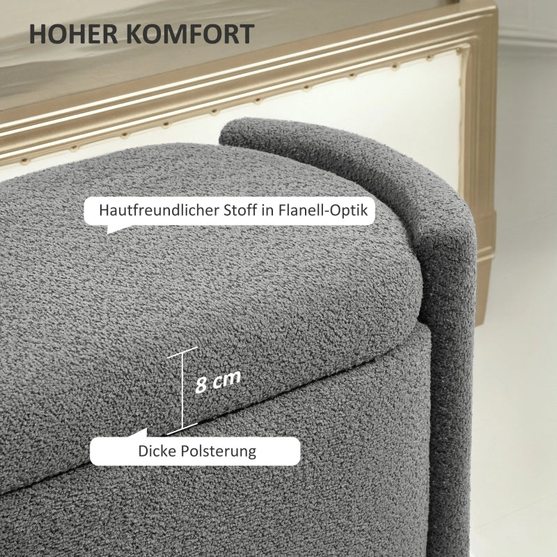 PANCA Contenitore Imbottita 105 x 44 x 45,5 cm Grigio Poliestere