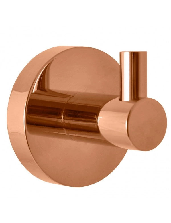 Set di 2 semplici appendiabiti COLORADO in ottone oro rosa spazzolato 5,3 cm
