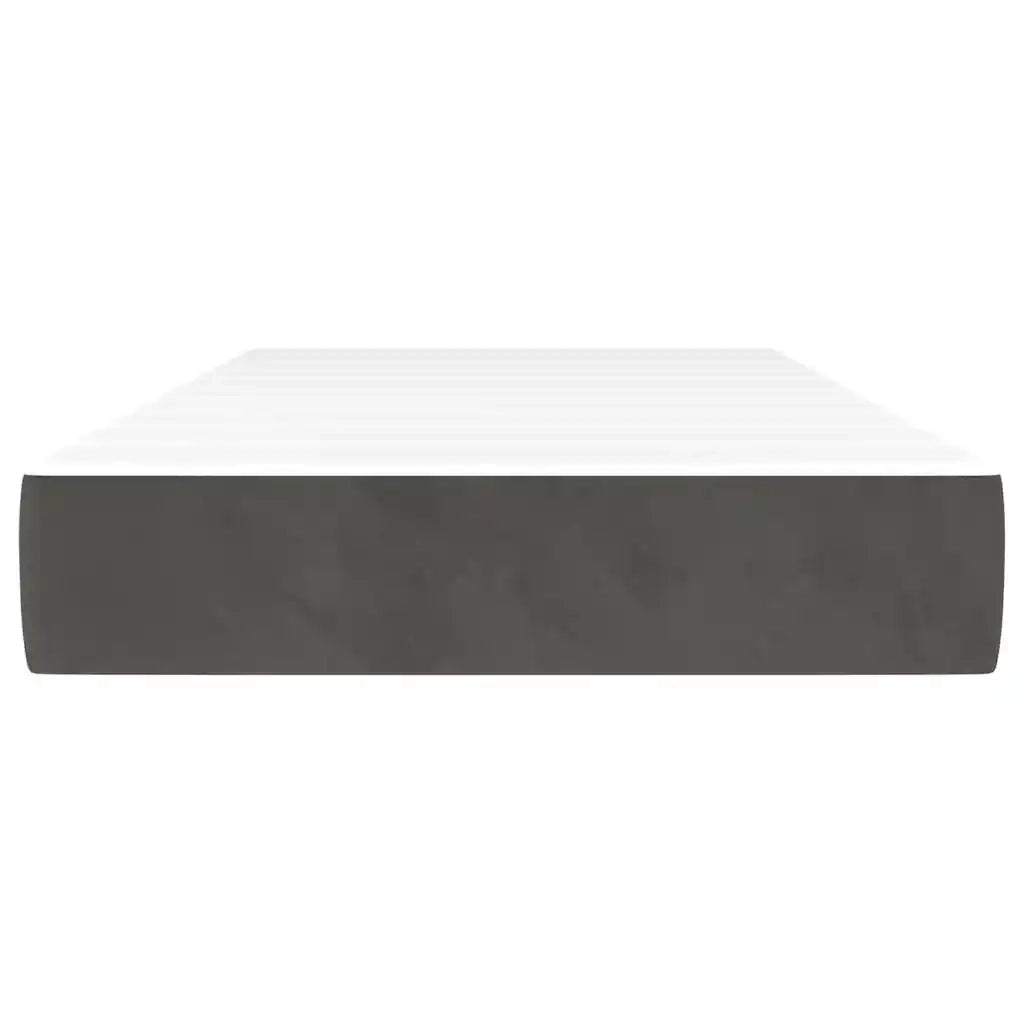 Materasso a Molle-Materasso per letto Grigio Scuro 100x210x20 cm in Velluto