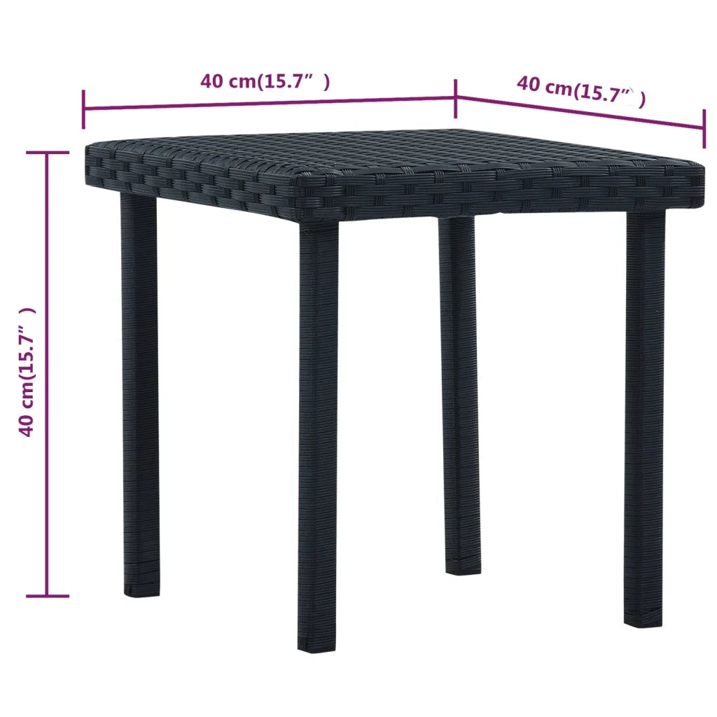 Tavolino da TÃ¨ per Esterni Nero 40x40x40 cm in Polyrattan cod mxl 34345