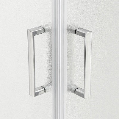 Box doccia semicricolare 90x90 doppio scorrevole con vetro temperato opaco e profili cromo Geo