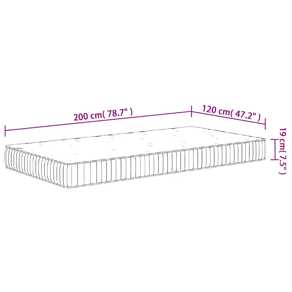 Materasso a Molle Insacchettate-Materasso per letto Medio 120x200 cm 799117