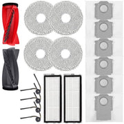 18 Accessori per aspirapolvere - 2 set di spazzole, 2 filtri HEPA, 6 sacchi aspirapolvere, 4 stracci di pulizia, 4 setole laterali