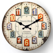 Orologio da parete senza cornice 12 pollici - Orologio da parete in quarzo Silenzioso, orologio digitale arabo rurale per decorazione cucina, camera da letto e soggiorno