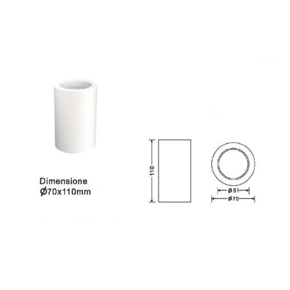 Trade Shop - Portafaretto A Cilindro Gesso Soffitto Verniciabile Supporto Faretti Gu10 Gs-c11 -
