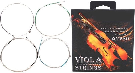 Set di corda per viola professionale - 4 pezzi - nucleo in acciaio - lega di nichel-argento - toni ricchi/caldi - adatto per viola da gamba 14"/16" - corda per viola
