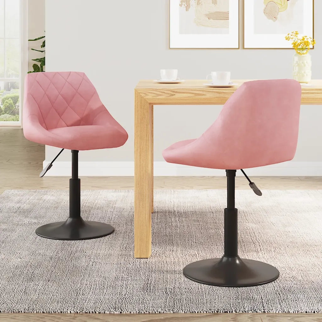 Sedie da Pranzo Girevoli 2 pz Rosa in Velluto 335332
