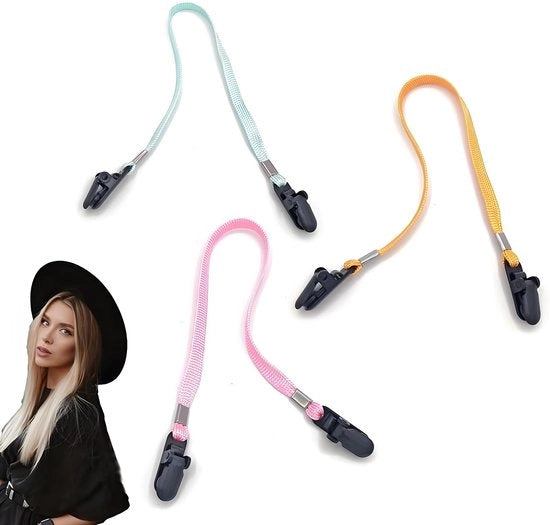 Clip di fissaggio per cappello - Impermeabile - Anti-perdita - Per escursionismo/pesca - Resistente e flessibile - Materiale di alta qualità - Cinturino per cappello