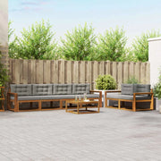 Set di divani da esterno 7 pcs Grigio Naturale e Chiaro