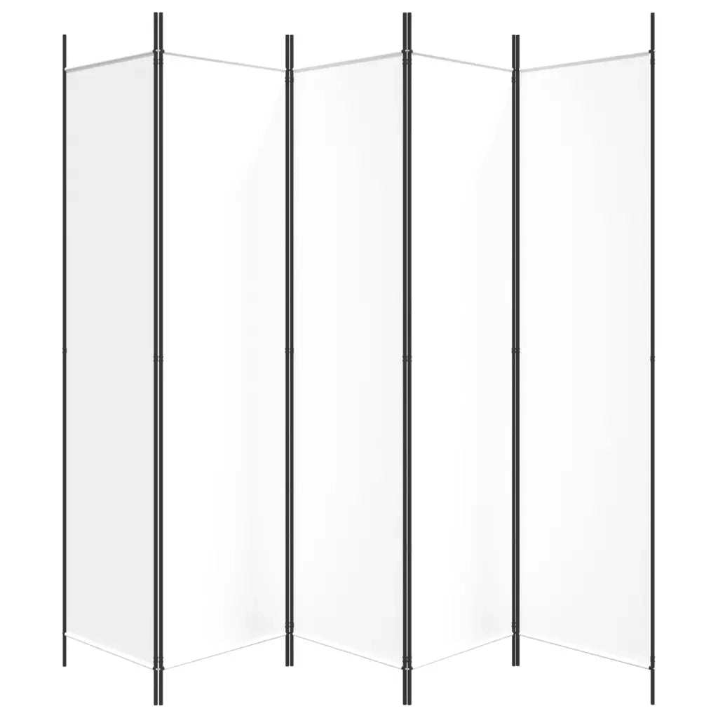 Divisorio a 5 Pannelli Bianco 250x200 cm Tessuto 350186