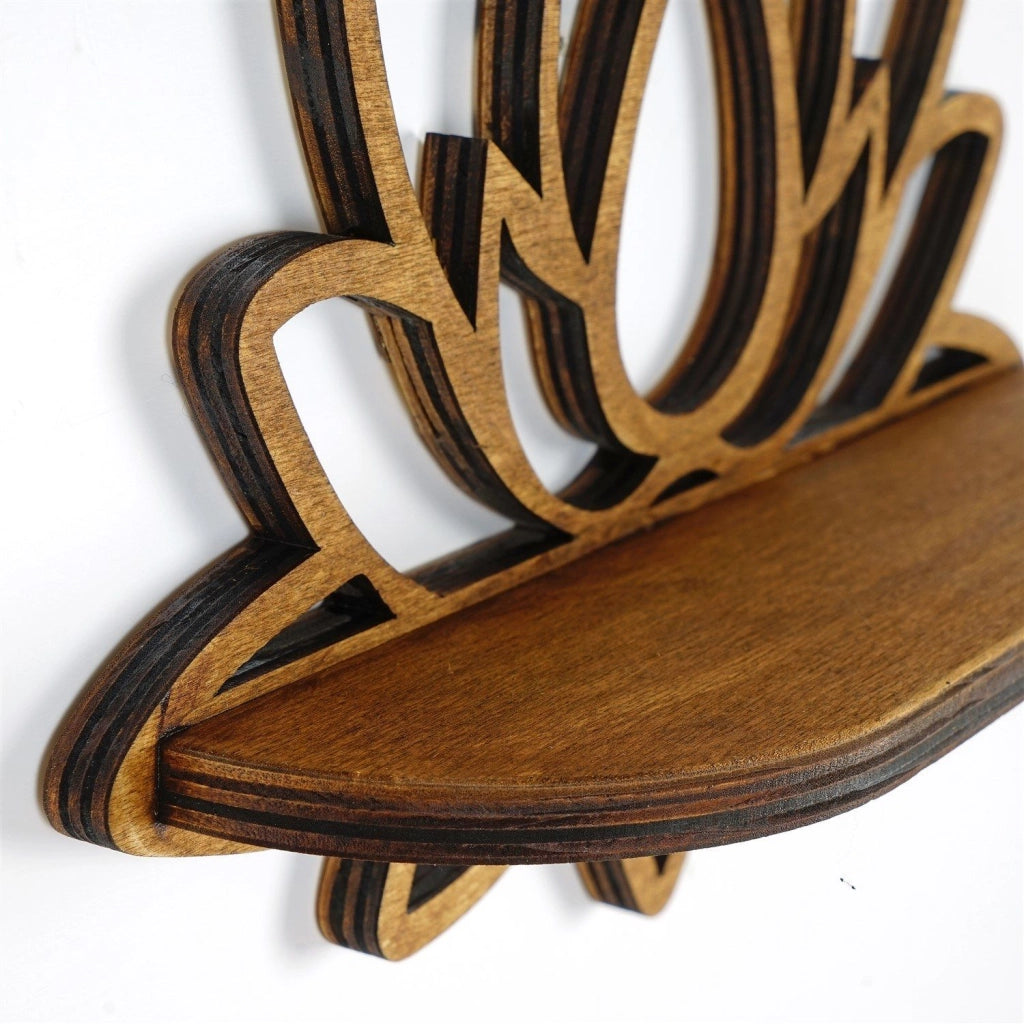 Berria, Mensola 2 Ripiani, 33x10x26h cm Marrone Naturale