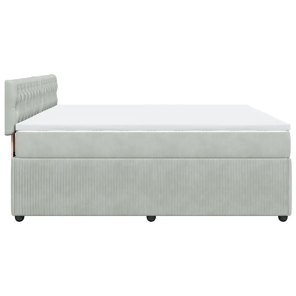 Giroletto a Molle con Materasso Grigio Chiaro 180x200cm Velluto 3290112
