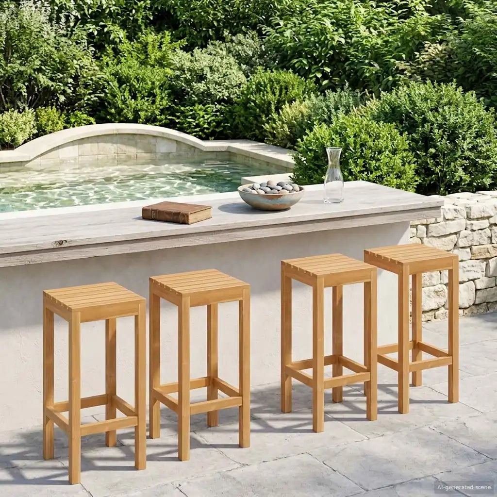 Sgabello da bar 4 pcs Naturale 35 x 35 x 75 cm