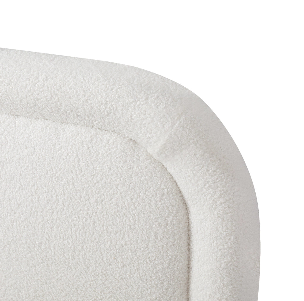 Letto 160x200 cm con contenitore idraulico e rete a doghe in boucl¨¦ bianco