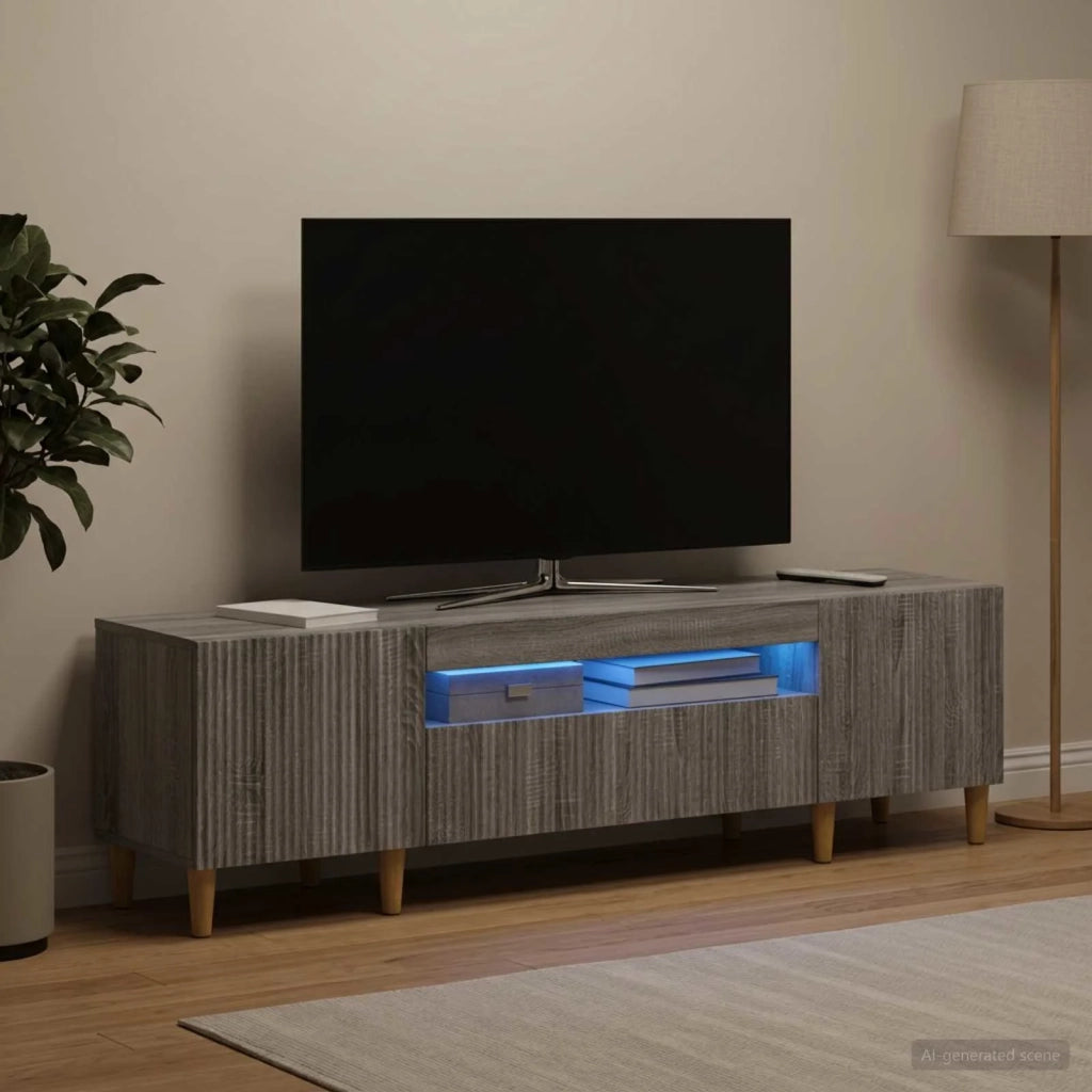 Mobile TV LED Sonoma grigio Legno ingegnerizzato 896691
