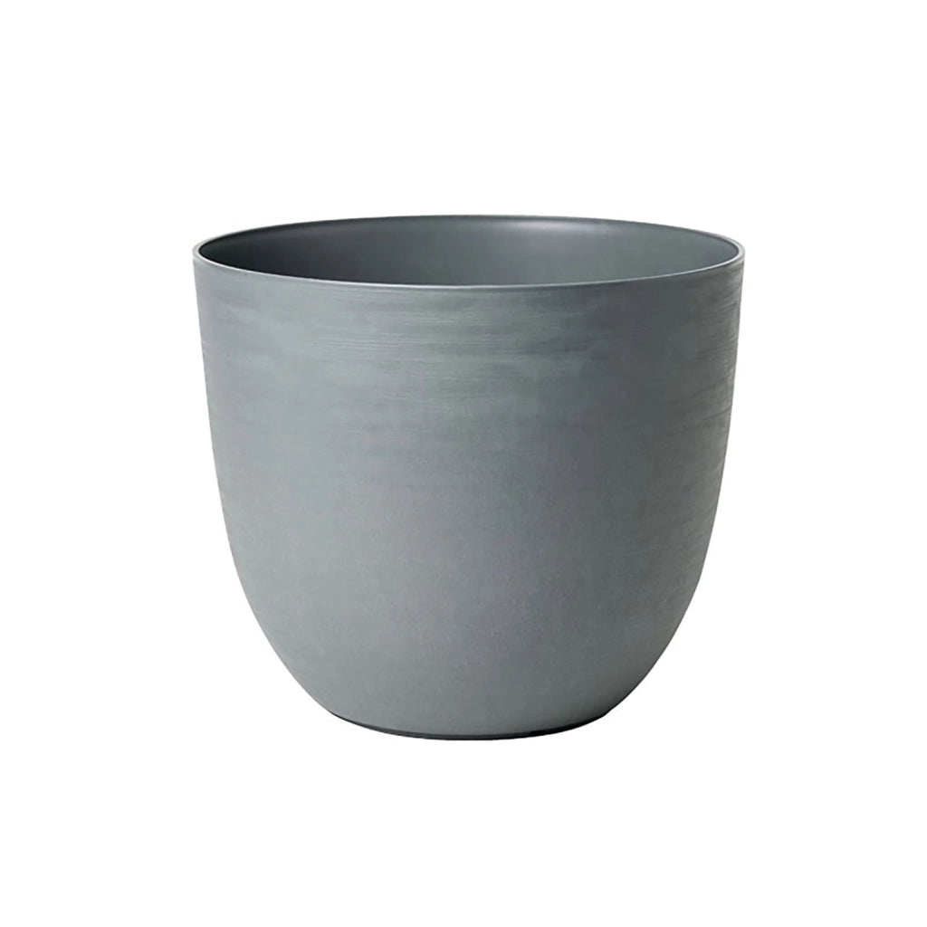 Vaso Rotondo Indoor e Outdoor Tera con Riserva D'acqua Over Fog Ø58 cm in Plastica Grigio