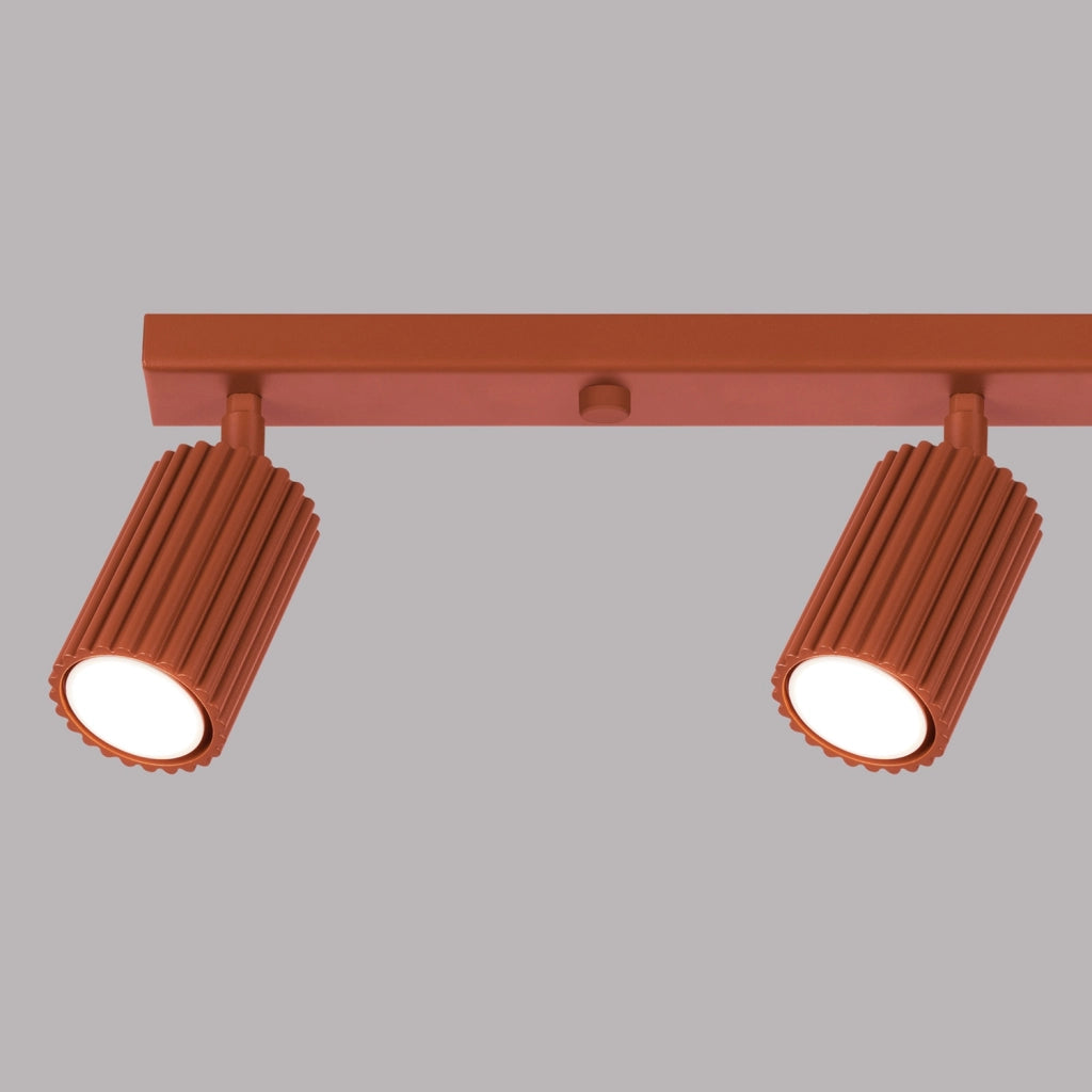 Plafoniera moderna ocra rossa 81 cm 4 spot GU10 Pure Lume