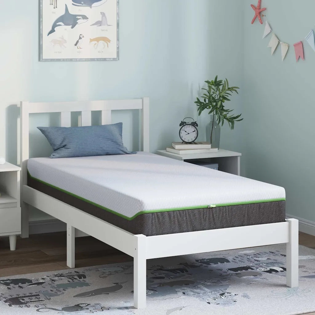 vidaXL Materasso Bianco e Grigio 80 x 160 cm Molle Insacchettate