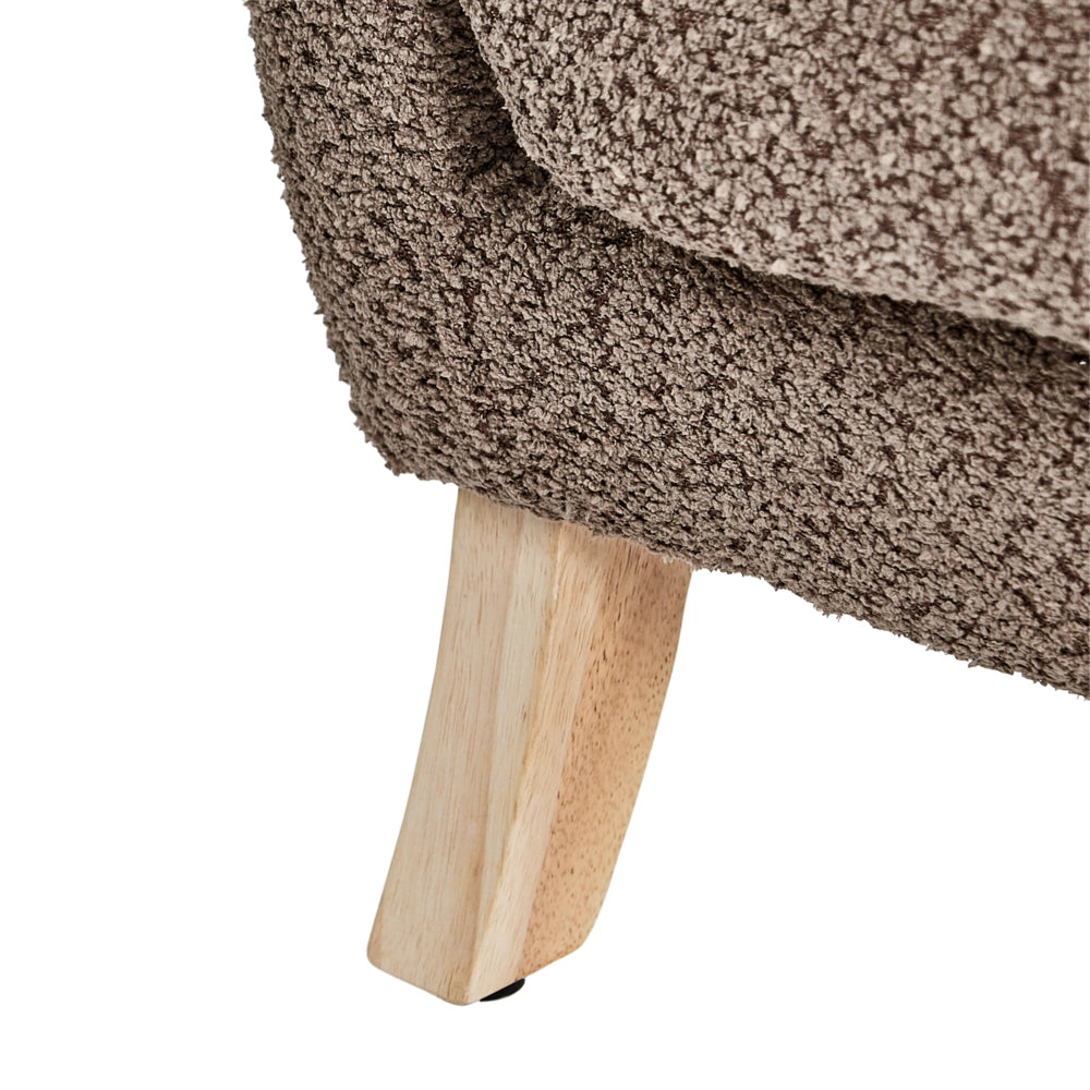 Sedia imbottita in bouclé marrone con braccioli Sedile per bambini Design moderno