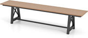 Panca da Giardino 3-4 Posti, Panchina da Esterno Portata 500 kg, Panchina da Giardino in HDPE e Metallo, per Cortile, Parco, Terrazzo, 183 x 35 x 41,5 cm, Marrone e Nero