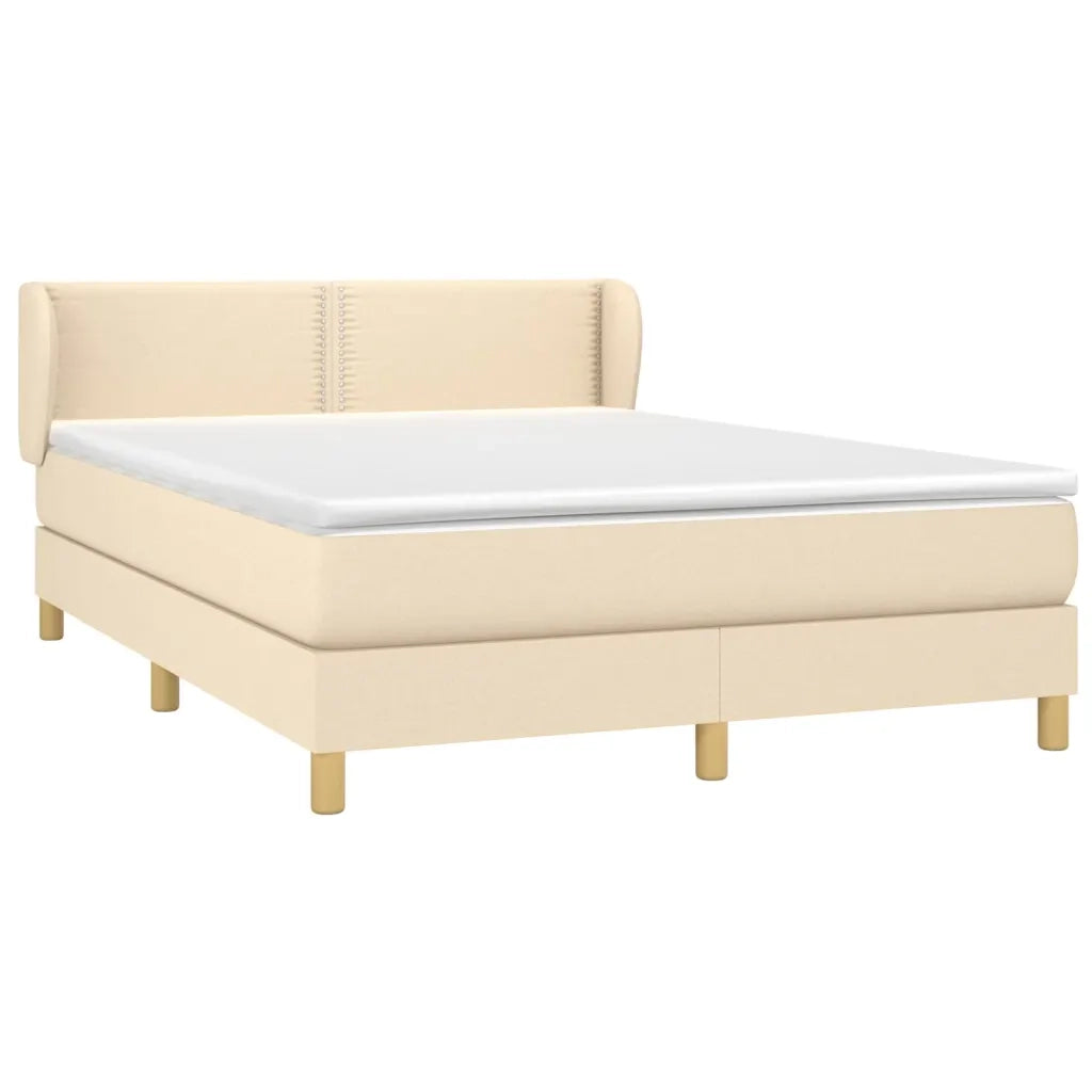 Giroletto a Molle con Materasso Crema 140x200 cm in Tessuto