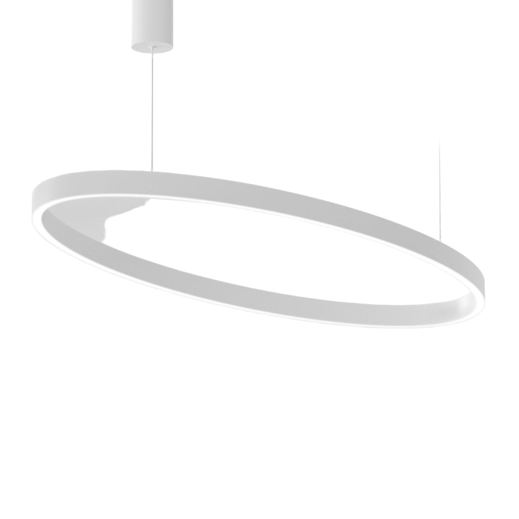 Lampada a Sospensione CRISEIDE S/1G OVAL LED 100W 5300lm 3000K dimmerabile alluminio Bianco satinato - Gealuce