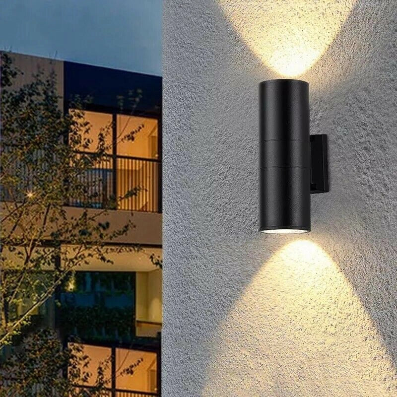 Applique Lampada da Muro Parete LED con doppia emissione GU10 per esterno IP65 Lampada Grigia Senza faretti